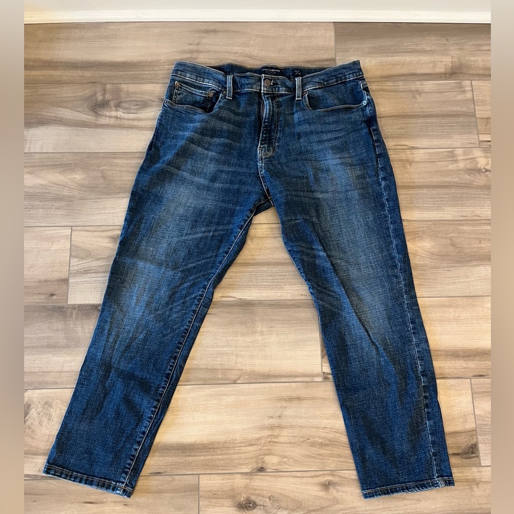 Lucky Brand Jeans Men 38x30 121 Slim Straight Blue Jeans 99% cotton